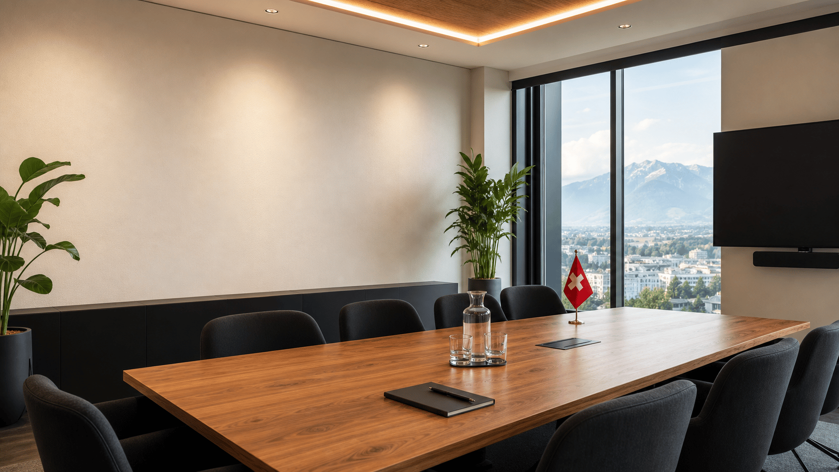Modernes Schweizer Besprechungszimmer für die persönliche Website-Präsentation beim Kunden