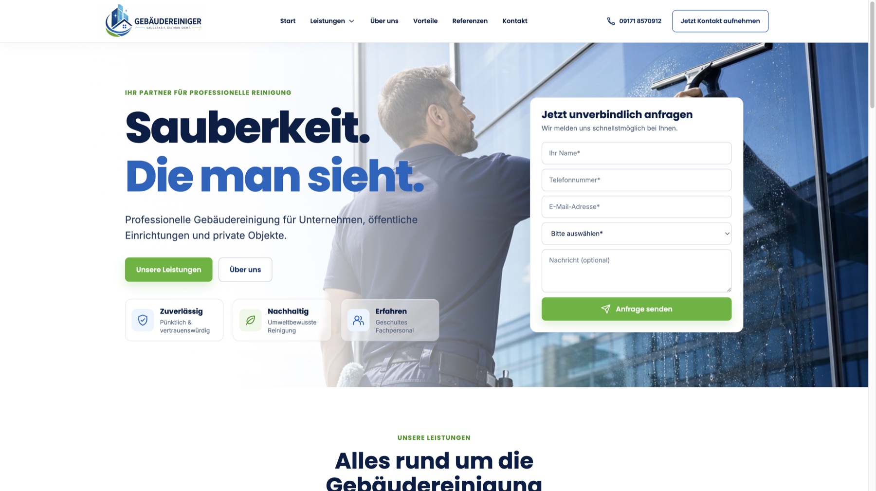 Website-Referenz Gebäudereiniger