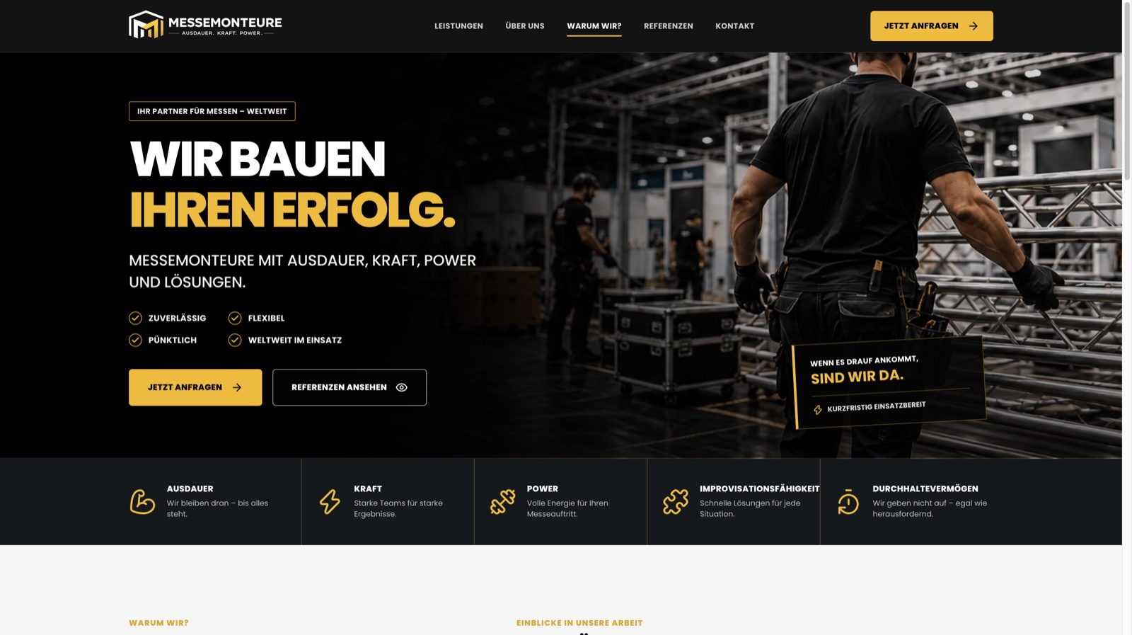 Website-Referenz Messemonteure